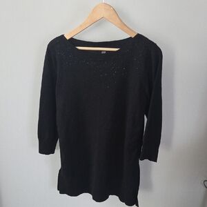Cable & Gauge Black Sweater with Sparkle Detail